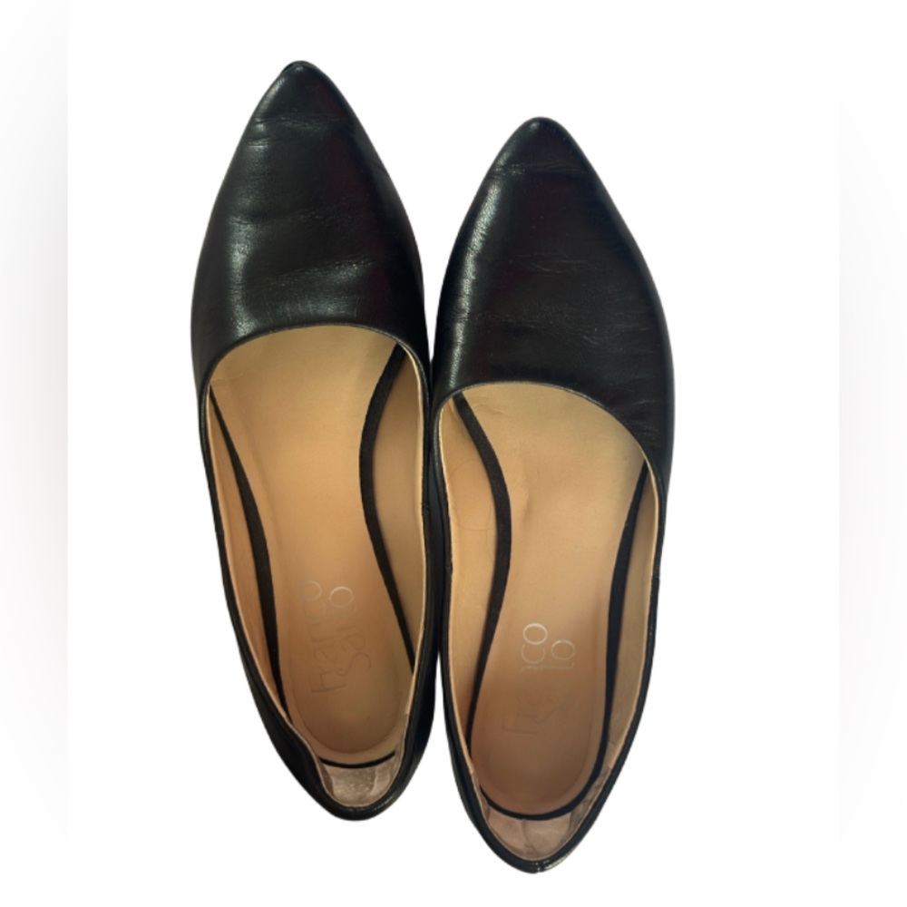 Franco Sarto Hazeline Black Leather Flats
